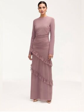 VEILED Sabrina Waterfall Maxi Dress - Twilight Mauve